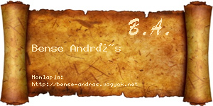 Bense András névjegykártya