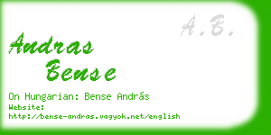 andras bense business card